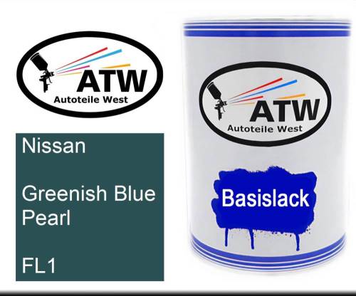 Nissan, Greenish Blue Pearl, FL1: 500ml Lackdose, von ATW Autoteile West.